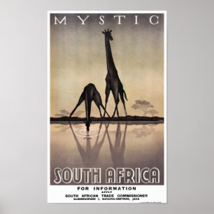 Poster das viagens vintage de África do Sul