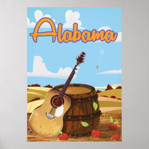 Poster das viagens vintage de Alabama