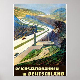 Poster das viagens vintage de Alemanha restaurado