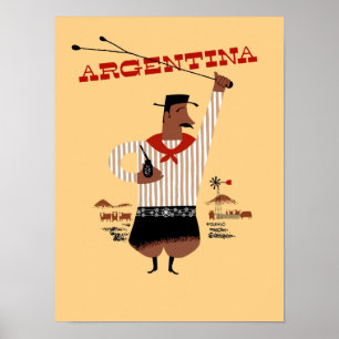 Poster das viagens vintage de Argentina
