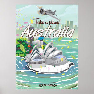 Poster das viagens vintage de Austrália Sydney