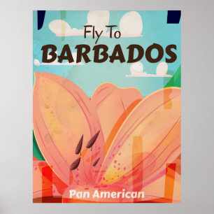 Poster das viagens vintage de Barbados