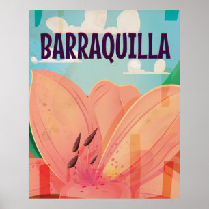 Poster das viagens vintage de Barraquilla Colômbi