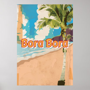 Poster das viagens vintage de Bora Bora