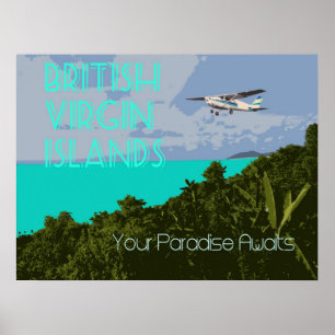 Poster das viagens vintage de British Virgin