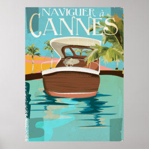 poster das viagens vintage de Cannes do à do