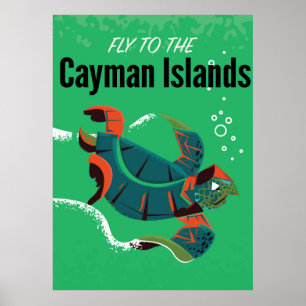 Poster das viagens vintage de Cayman Islands