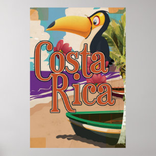 Poster das viagens vintage de Costa Rica