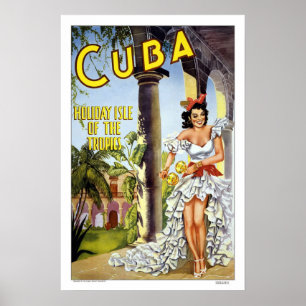 Poster das viagens vintage de Cuba