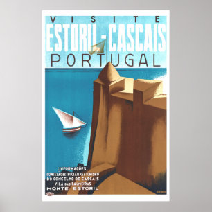 Poster das viagens vintage de Estoril-Cascais
