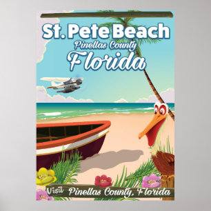 Poster das viagens vintage de Florida da praia do