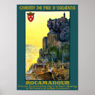 Poster das viagens vintage de France Rocamadour
