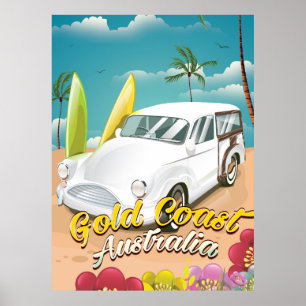 Poster das viagens vintage de Gold Coast Austráli