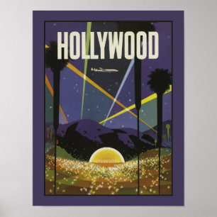Poster das viagens vintage de Hollywood Los