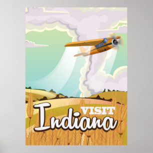 Poster das viagens vintage de Indiana