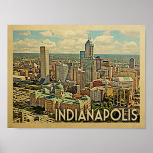 Poster das viagens vintage de Indianapolis