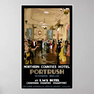 Poster das viagens vintage de Irlanda do Norte