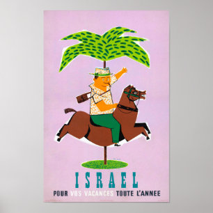 Poster das viagens vintage de Israel restaurado