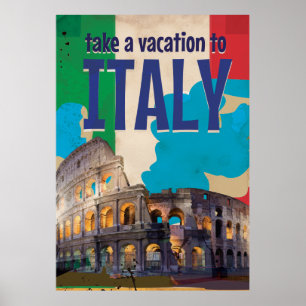 Poster das viagens vintage de Italia
