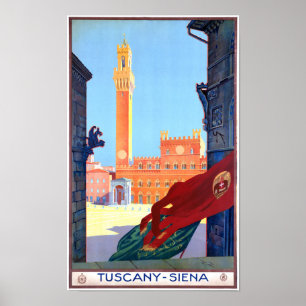 Poster das viagens vintage de Italia Siena