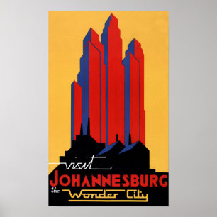 Poster das viagens vintage de Joanesburgo