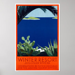 Poster das viagens vintage de Jugoslávia Putnik