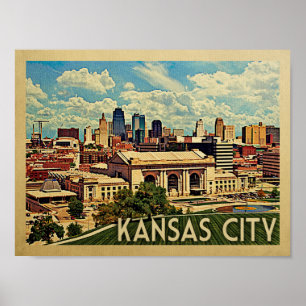 Poster das viagens vintage de Kansas City