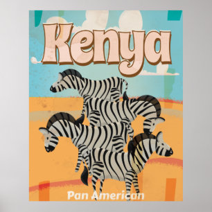 Poster das viagens vintage de Kenya