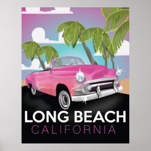 Poster das viagens vintage de Long Beach