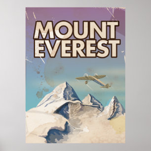 Poster das viagens vintage de Monte Everest