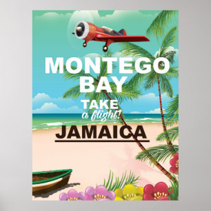 Poster das viagens vintage de Montego Bay Jamaica