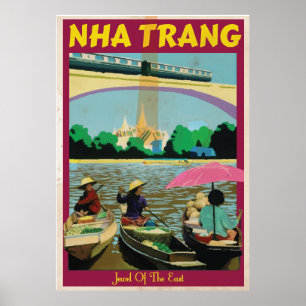 Poster das viagens vintage de Nha Trang