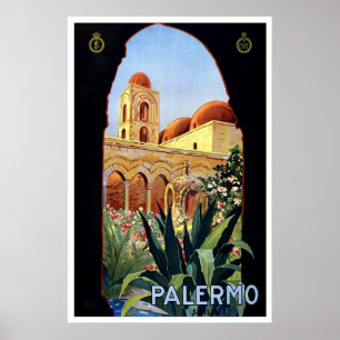 Poster das viagens vintage de "Palermo"