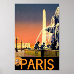 Poster das viagens vintage de Paris France Europa