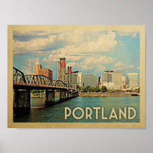 Poster das viagens vintage de Portland