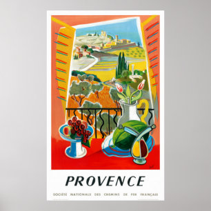 Poster das viagens vintage de Provence France