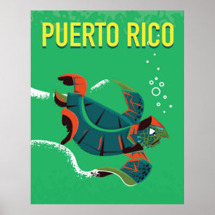 poster das viagens vintage de Puerto Rico
