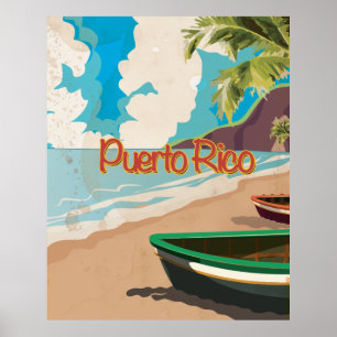 Poster das viagens vintage de Puerto Rico