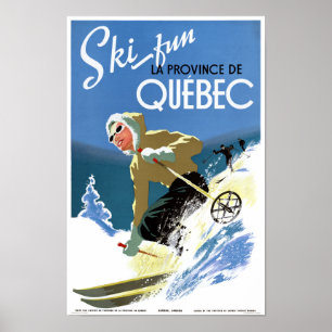 Poster das viagens vintage de Quebeque Canadá