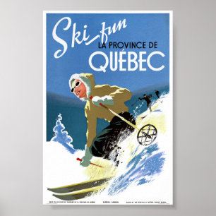 Poster das viagens vintage de Quebeque Canadá