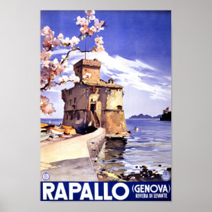 Poster das viagens vintage de Rapallo Genebra