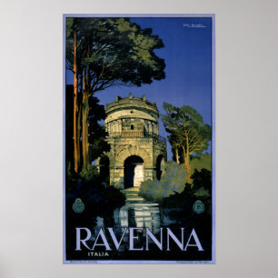 Poster das viagens vintage de Ravenna Italia