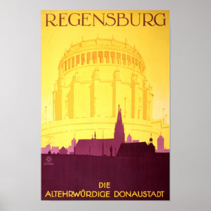 Poster das viagens vintage de Regensburg Alemanha