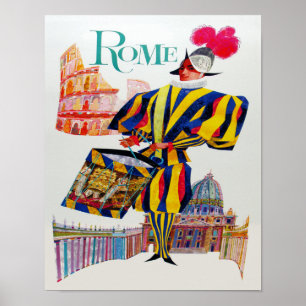 Poster das viagens vintage de Roma