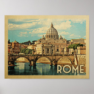 Poster das viagens vintage de Roma