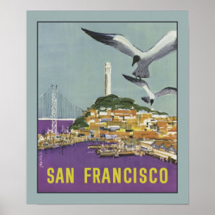Poster das viagens vintage de San Francisco EUA