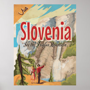 Poster das viagens vintage de Slovenia