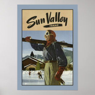 Poster das viagens vintage de Sun Valley Idaho