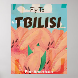 Poster das viagens vintage de Tbilisi Geórgia