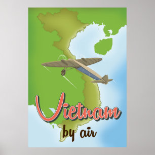 Poster das viagens vintage de Vietnam